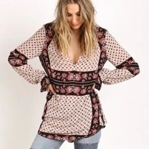 Free People | Changing Times Floral Boho Paisley Print Tunic, size S